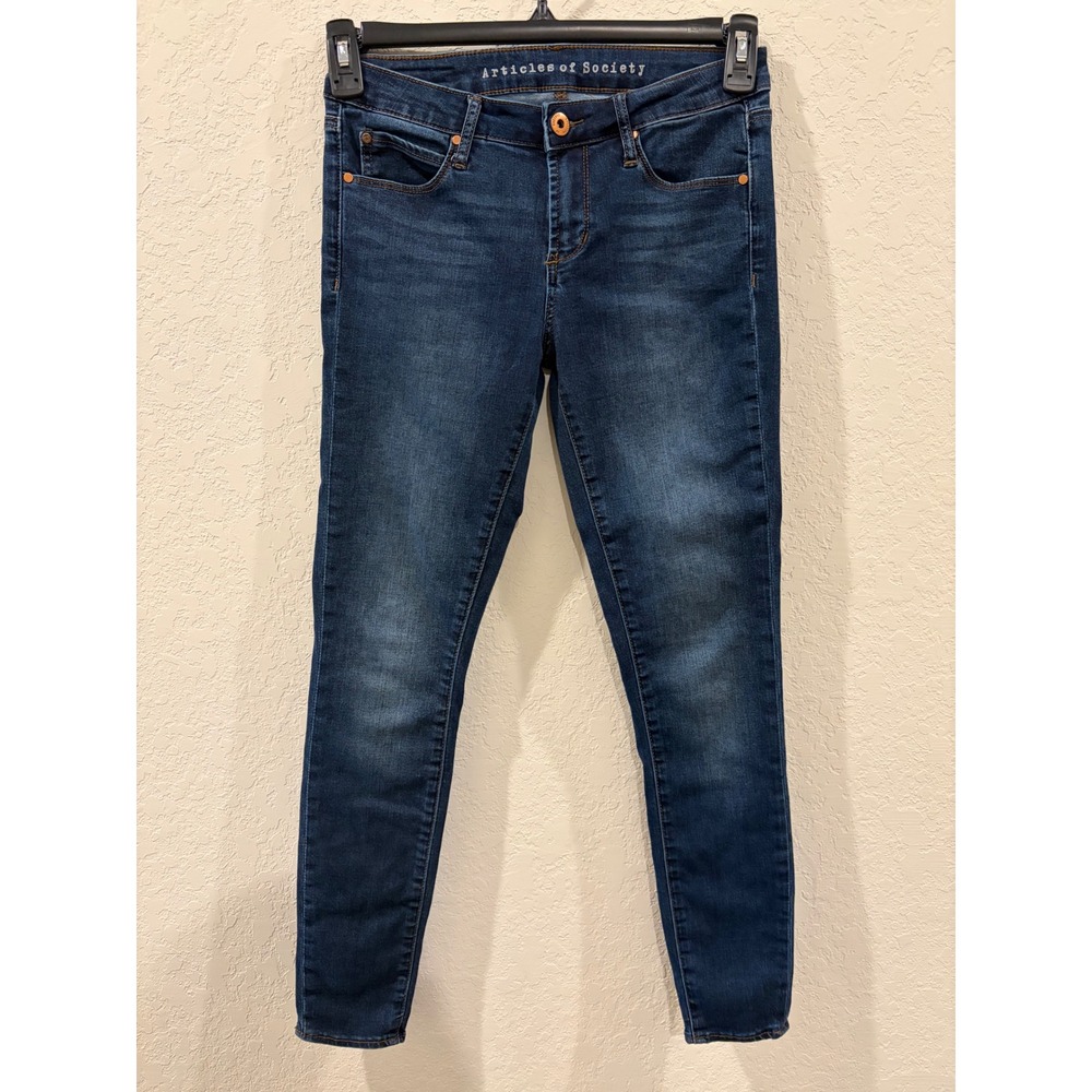 Articles of Society Skinny Jeans Dark Wash Denim Size 26 Mid Rise Stretch